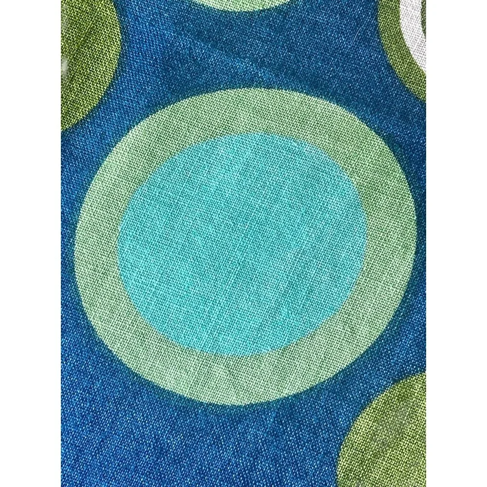 Blue & Green Circular Mandala Tablecloth 64.5x49.5 MCM Linen Event Dinner Party